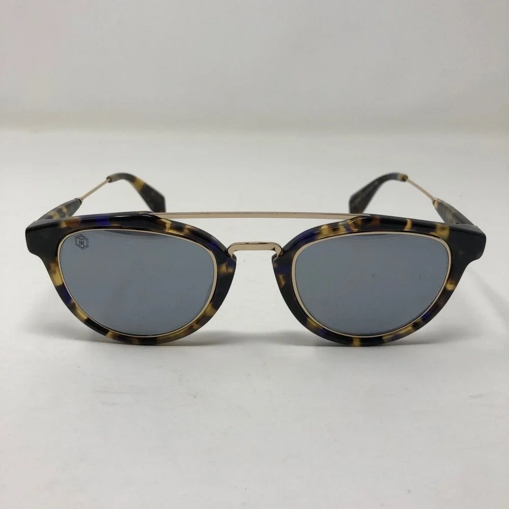 Taylor‎ Morris Roll Right Sunglasses Womens Tortoise Brown Round Mirrored Lens